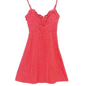 Princess Polly Love Birds Print Sleeveless Mini Dress Red Sz 0 Fit and Flare